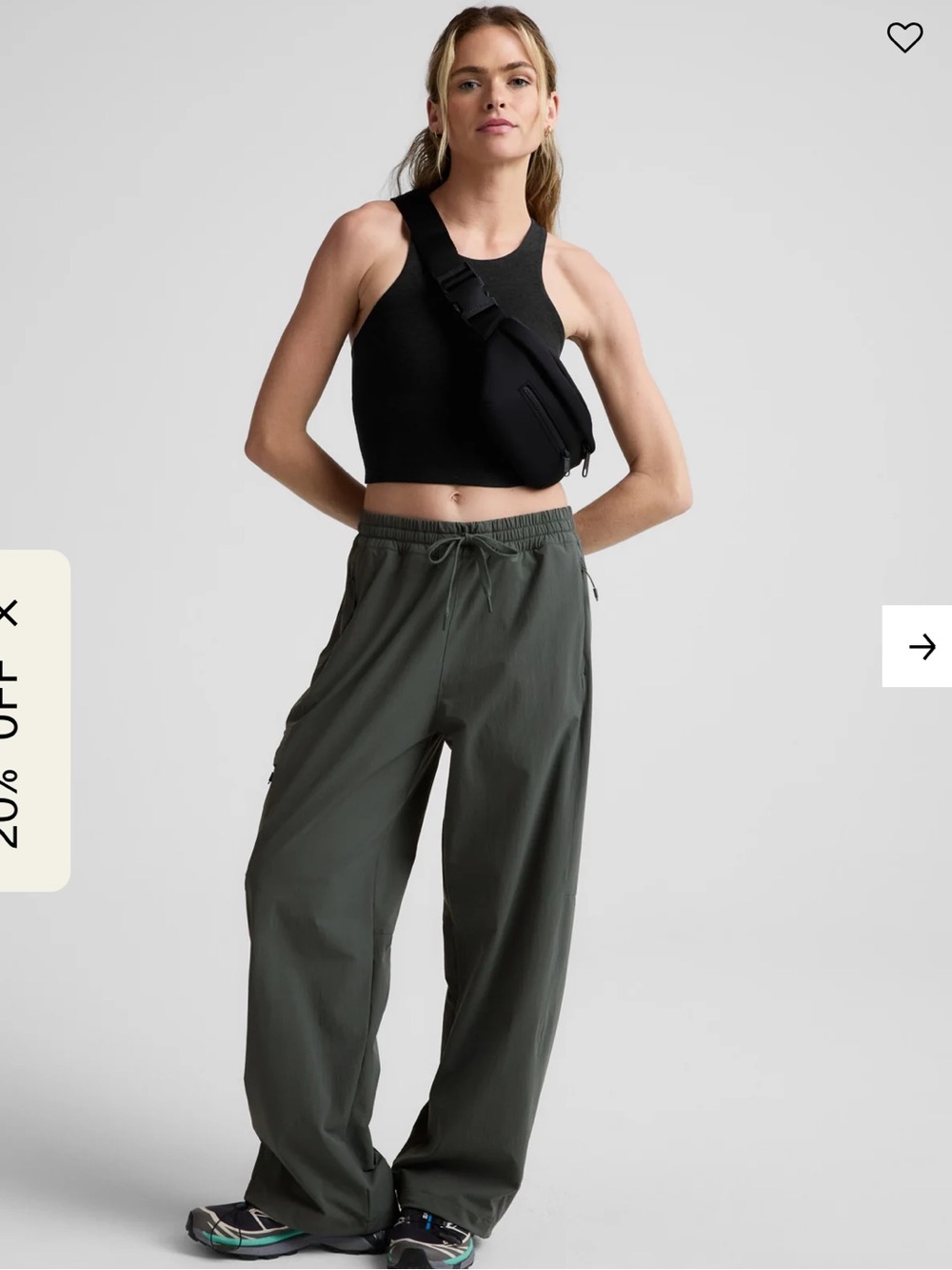 Beyond Yoga Women's Peak Pants Wide Leg Cargo Slate Green Size Small
